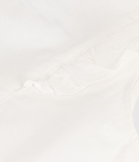 Vestido de celebración de popelina de niña blanco ECUME