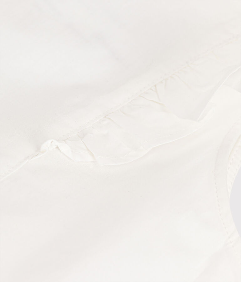 Vestido de celebraci&oacute;n de popelina de ni&ntilde;a blanco ECUME