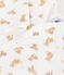 Pijama de terciopelo con estampado de leopardos para bebé blanco MARSHMALLOW/blanco MULTICO
