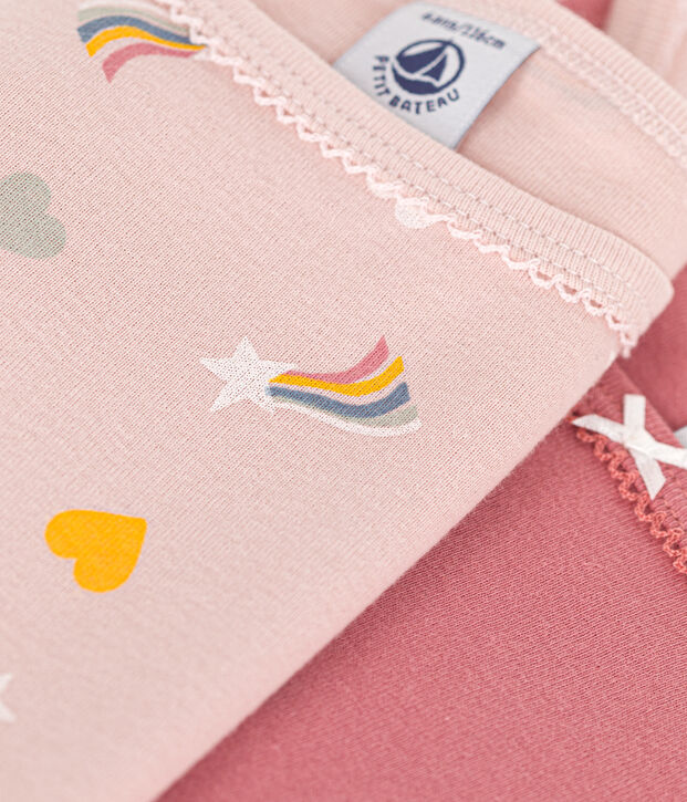 Juego de 2 camisetas infantiles de tirantes finos de algod&oacute;n con coraz&oacute;n multicolor