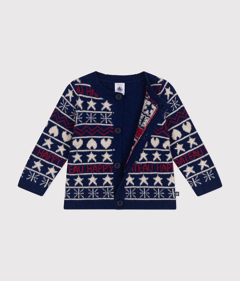 C&aacute;rdigan de punto para beb&eacute; azul/multicolor