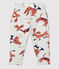 Pantalón con estampado de animales de muletón para bebé beige MONTELIMAR/blanco MULTICO