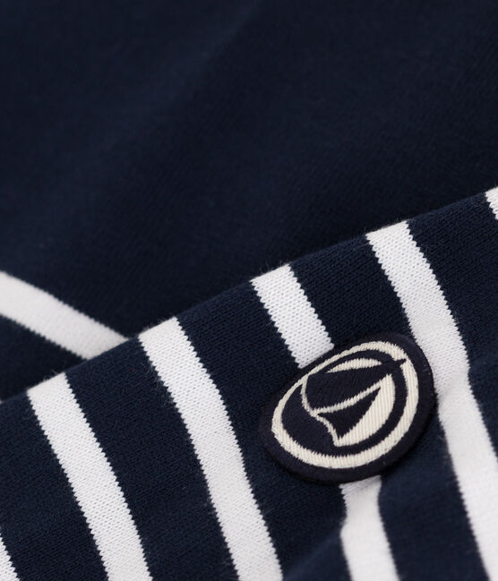 Marinera de algodón de manga larga para mujer azul SMOKING/blanco MARSHMALLOW