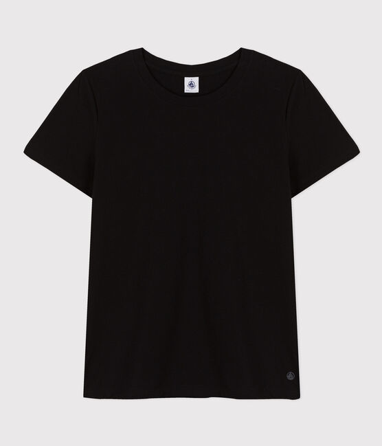 Camiseta LA RECTA de algodón con cuello redondo para mujer negro BLACK