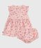 Vestido de algodón sin mangas y pololo para bebé rosa JOLI/blanco MULTICO