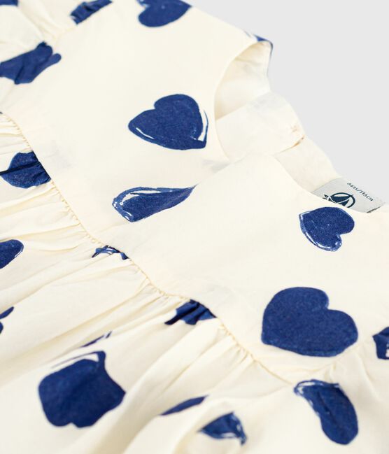 Blusa infantil de manga corta de popelina de algodón estampada azul MILK/ SOIR