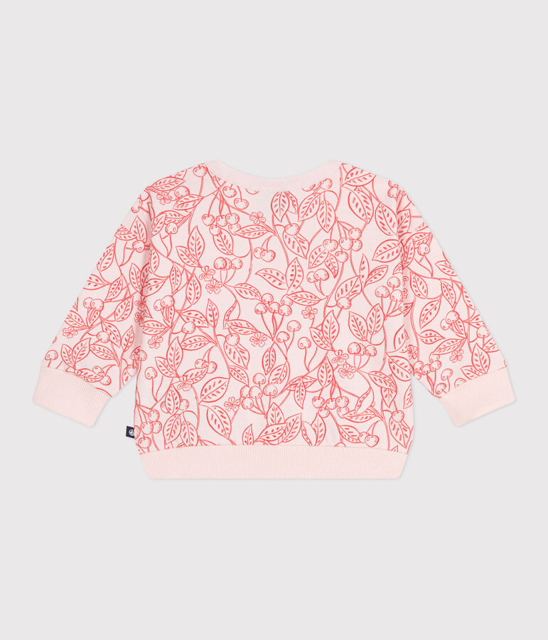Sudadera de algod&oacute;n con estampado de cerezas rosas para beb&eacute; rosa/rojo