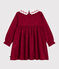 Vestido infantil de manga larga de franela con estampado rojo AMARANTE/ TERKUIT