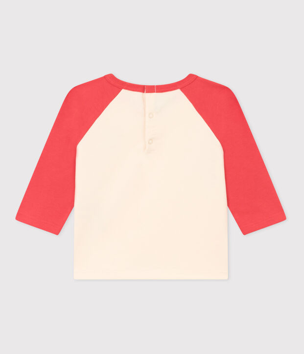 Camiseta de manga larga de jersey para beb&eacute; crudo/naranja