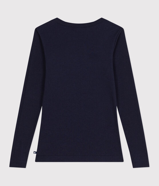 Camiseta Icónica de manga larga de lana y algodón para mujer azul SMOKING