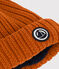 Gorro de punto tricotado con forro polar reciclado para bebé marron RUSTY