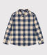 Camisa a cuadros de franela de algodón de niño