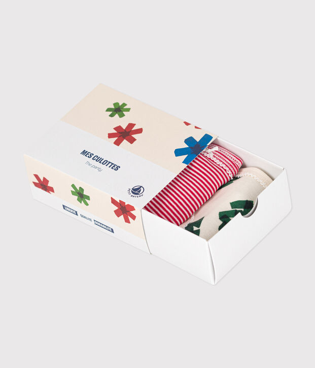 Juego de 3 braguitas de algod&oacute;n de Navidad para ni&ntilde;a multicolor