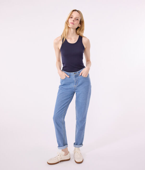 Camiseta sin mangas Iconique de algodón para mujer azul SMOKING