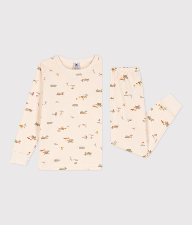 Pijama de algod&oacute;n con animales para ni&ntilde;o/ni&ntilde;a crudo/multicolor