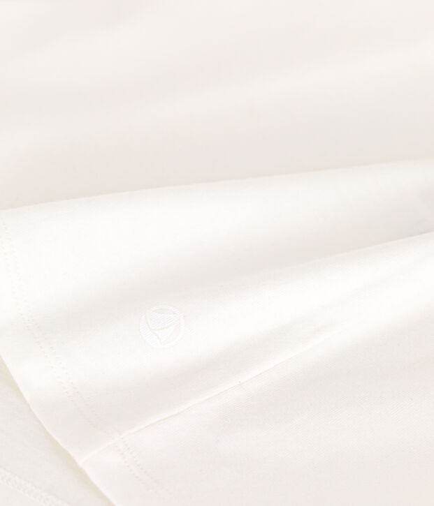 Camiseta Recta de algod&oacute;n liso para mujer blanco