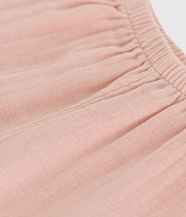 Pantal&oacute;n de gasa de algod&oacute;n para beb&eacute; rosa