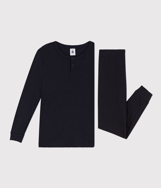 Pijama liso de algodón y lyocell para niño/niña azul SMOKING