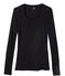 Camiseta de manga larga con cuello de bailarina de mujer negro NOIR