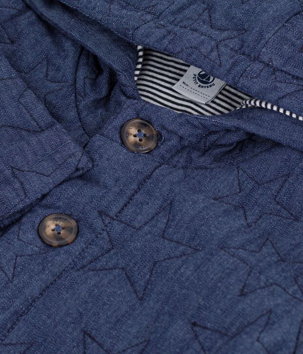Chaqueta vaquera acolchada con bordado de estrellas para beb&eacute; azul