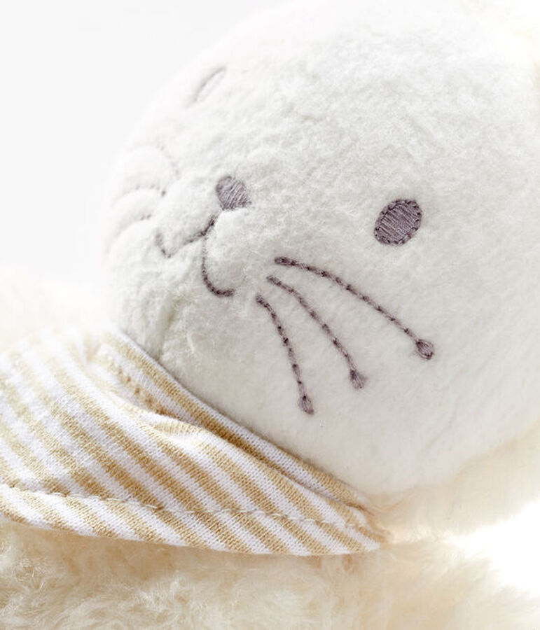 Peluche de conejo musical para beb&eacute; de borreguillo blanco