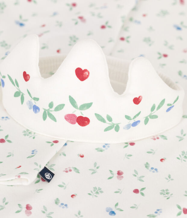 Camis&oacute;n disfraz y diadema infantil de algod&oacute;n blanco/multicolor