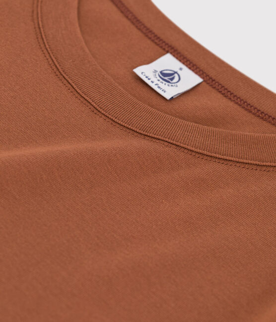 Camiseta de algodón L'ICONIQUE con cuello redondo para mujer marron CINA