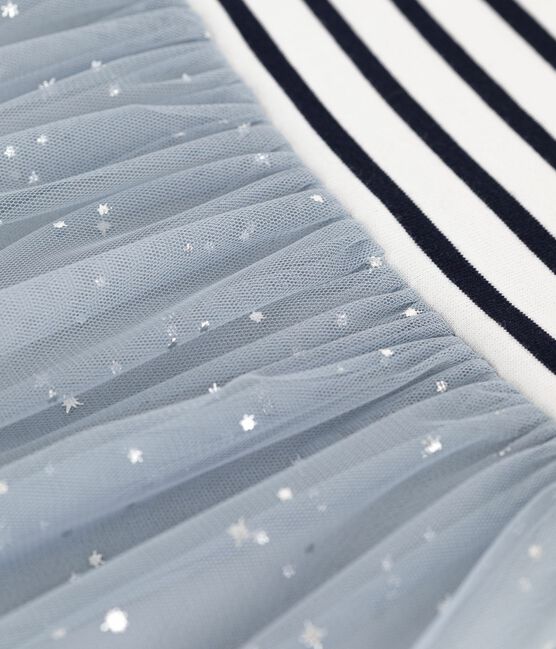 Vestido infantil de algodón de manga corta a rayas CO2/ MULTICO