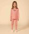 Pijama de algodón a rayas para niño/niña naranja OURSIN/blanco MARSHMALLOW