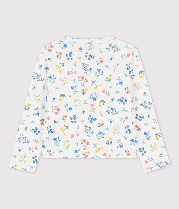 C&aacute;rdigan estampado de algod&oacute;n de ni&ntilde;a blanco/multicolor