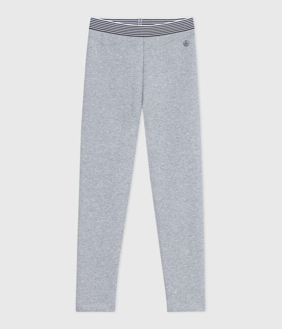 Pantalón infantil tipo leggings liso de algodón gris FUMEE CHINE