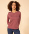 Camiseta LA RECTA de algodón con cuello redondo para mujer marron JUKE BOX