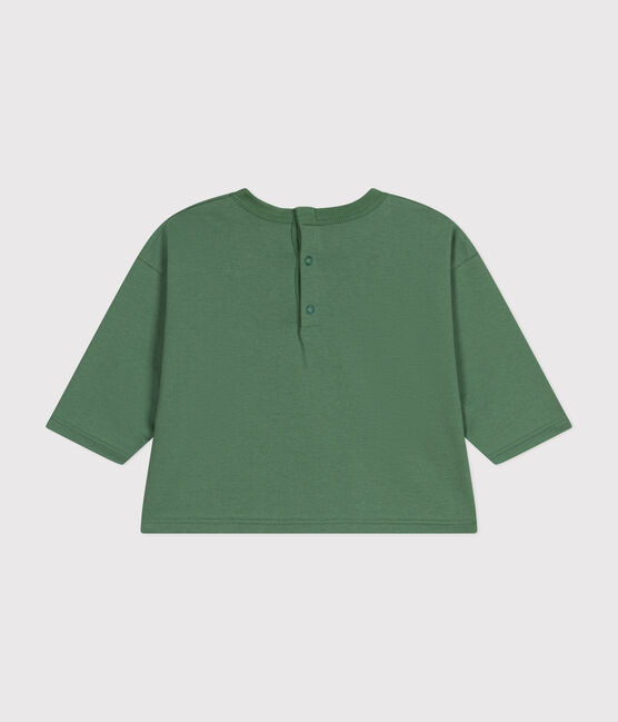 Camiseta de manga larga de punto fino para bebé verde PALMERAIE