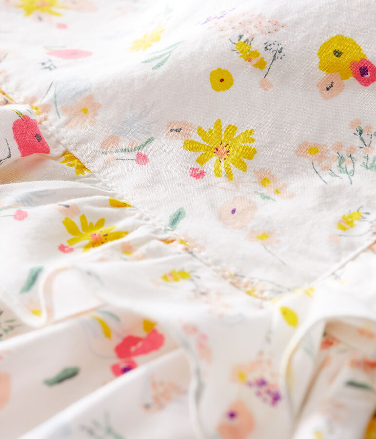 Vestido de manga corta estampado para beb&eacute; ni&ntilde;a blanco/multicolor