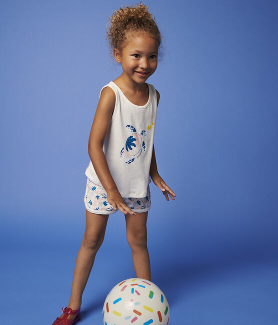Camiseta de tirantes de algodón de niña blanco MARSHMALLOW
