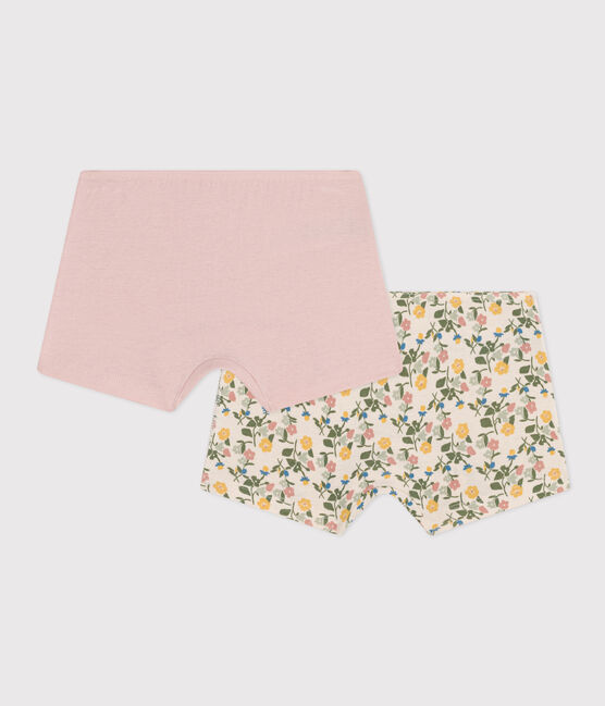 Juego de 2 «culottes» infantiles con flor de algodón  variante 1