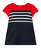 Vestido bebé niña a rayas azul SMOKING/blanco MULTICO