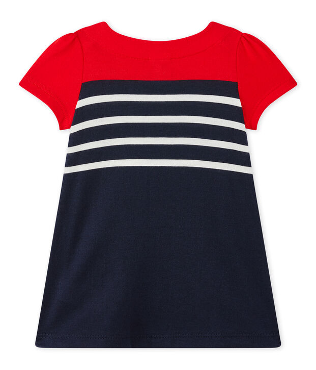 Vestido beb&eacute; ni&ntilde;a a rayas azul/multicolor