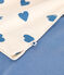 Pijama de dos materiales de algod&oacute;n para mujer azul/crudo