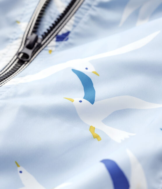 Cortavientos de poliamida ligera reciclada de bebé niño azul JASMIN/blanco MULTICO