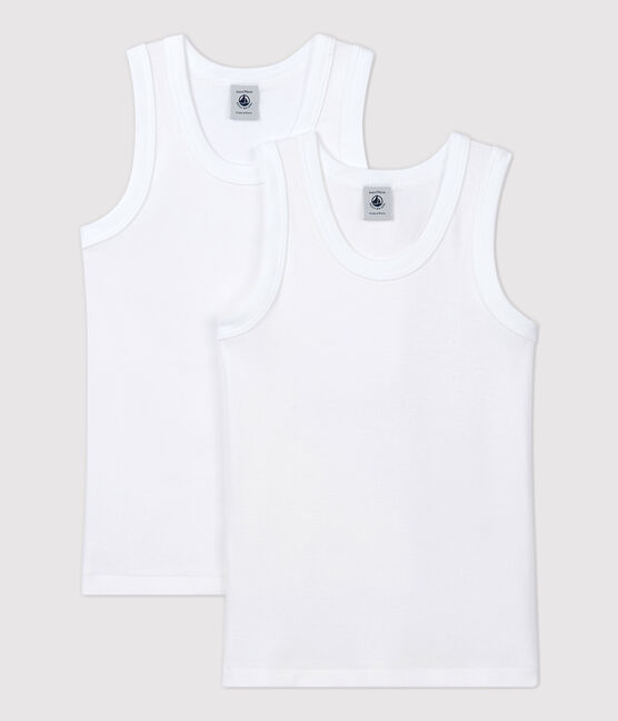 Lote de 2 camisetas de tirantes blancas de niño variante 1