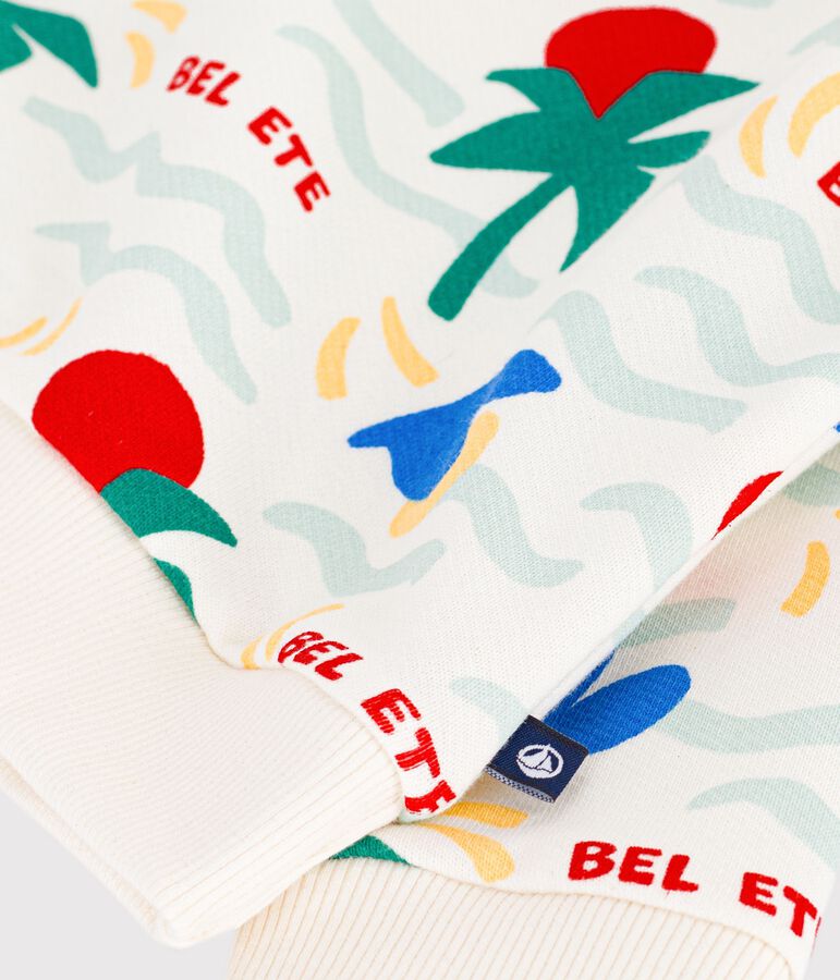 Sudadera de algod&oacute;n con capucha y estampado para beb&eacute; crudo/multicolor