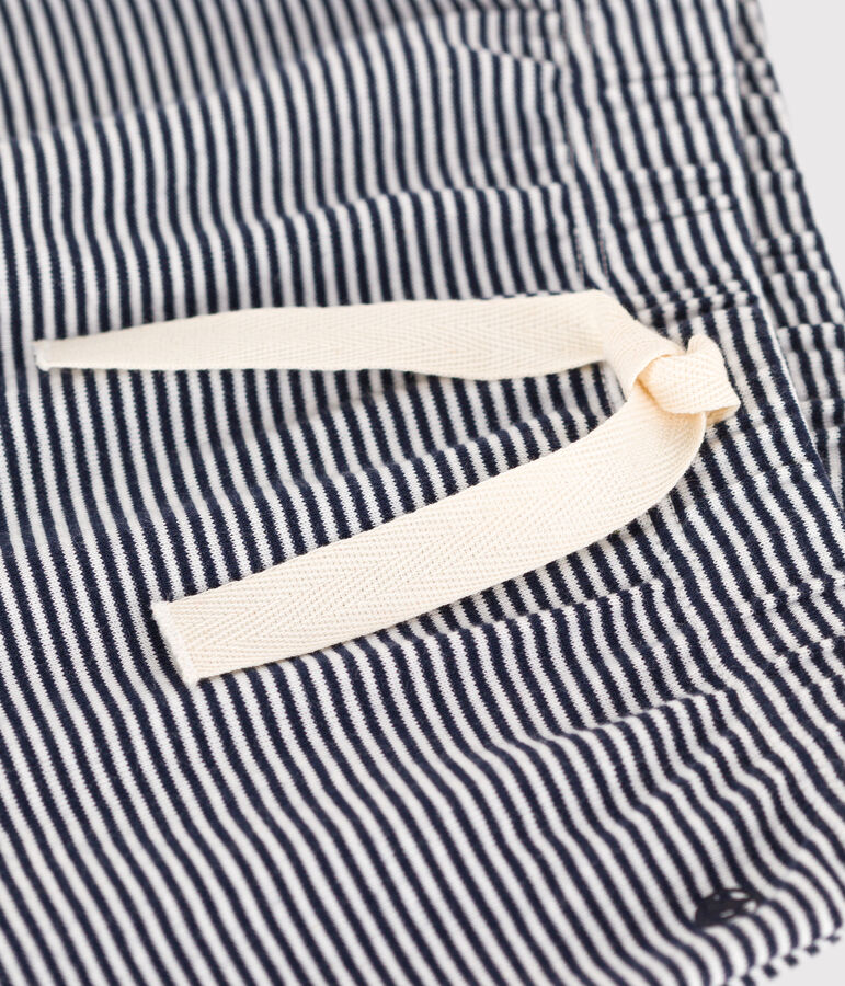 Pantal&oacute;n de algod&oacute;n ecol&oacute;gico de beb&eacute; azul/blanco