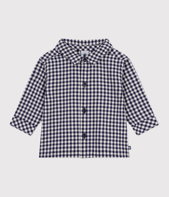 Camisa de franela a cuadros para bebé azul SOIR/ MILK
