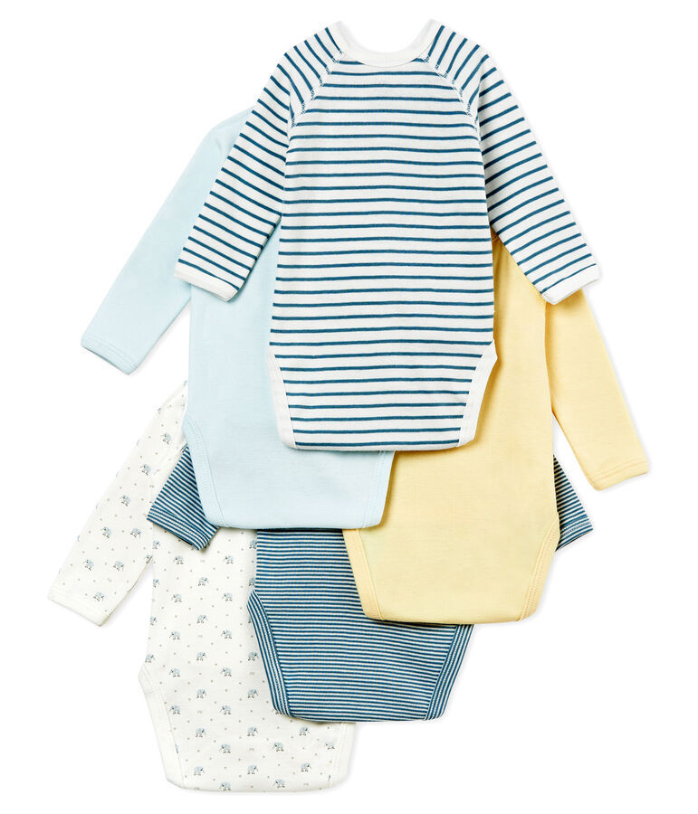 Lote de 5 bodis de nacimiento para beb&eacute; ni&ntilde;o multicolor