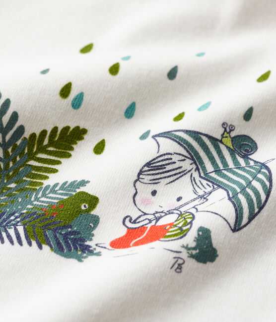 Camiseta de manga corta para bebé niño blanco MARSHMALLOW