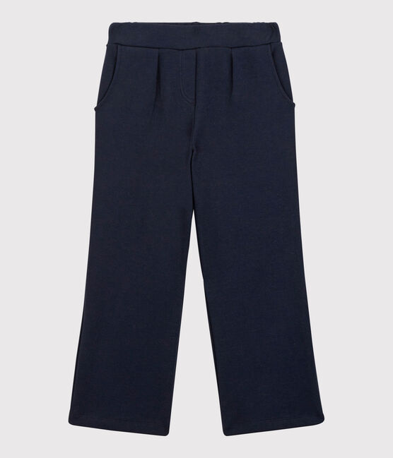 Pantalón acampanado de algodón de niña azul SMOKING