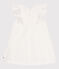 Vestido infantil de algodón de manga corta blanco MARSHMALLOW/gris ARGENT