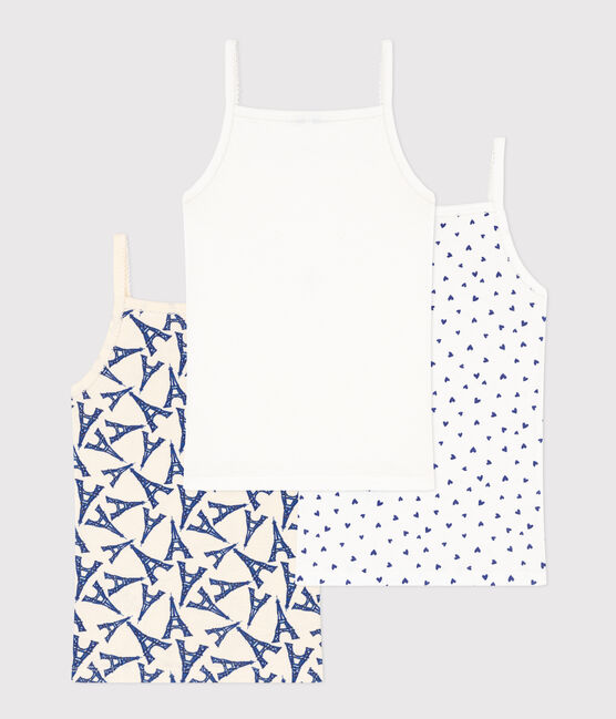 Juego de 3 camisetas de tirantes de algodón París para niña variante 1