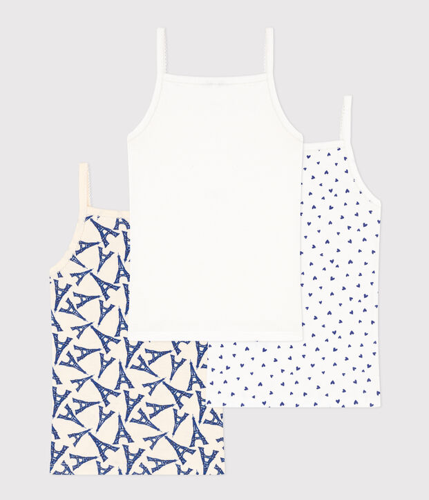 Juego de 3 camisetas de tirantes de algod&oacute;n Par&iacute;s para ni&ntilde;a multicolor